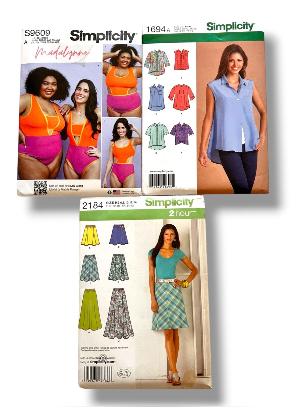 VTG Simplicity Pattern Lot of 3 Clothing Womens 90s Y2K D-2